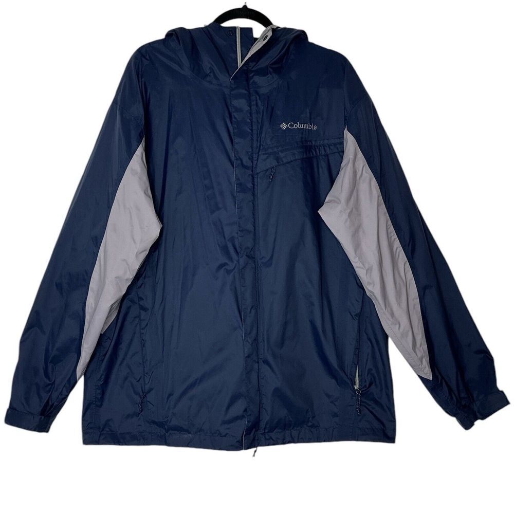 Columbia Jacket Men L Omni-Tech Waterproof Breathable Hooded Full Zip Packable